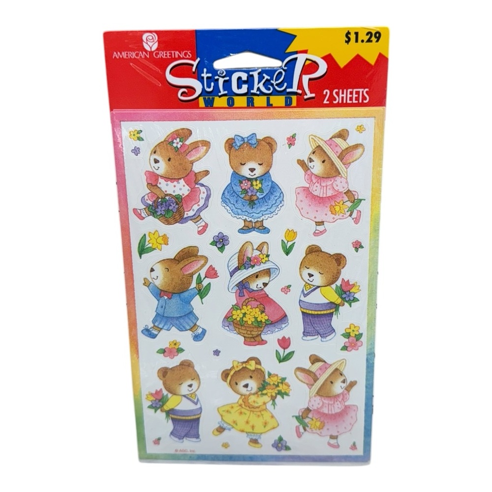 American Greetings Ballet Bear Sticker World 2 Sheets New Sealed